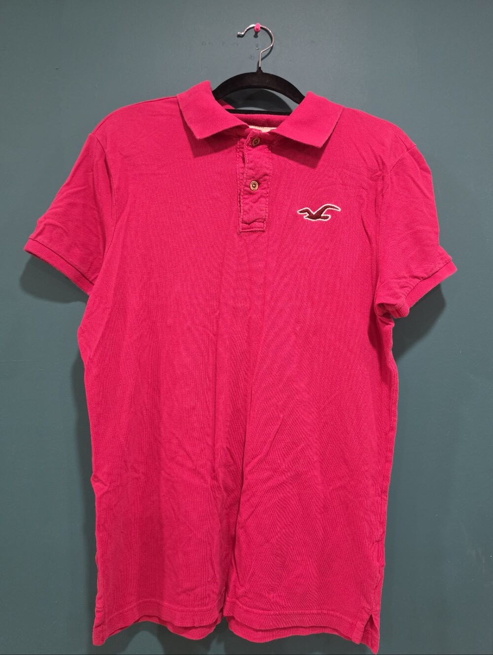 Hollister Pacific Merchants Pink Polo Shirt Men’s M Y2K Preppy - Picture 1 of 3
